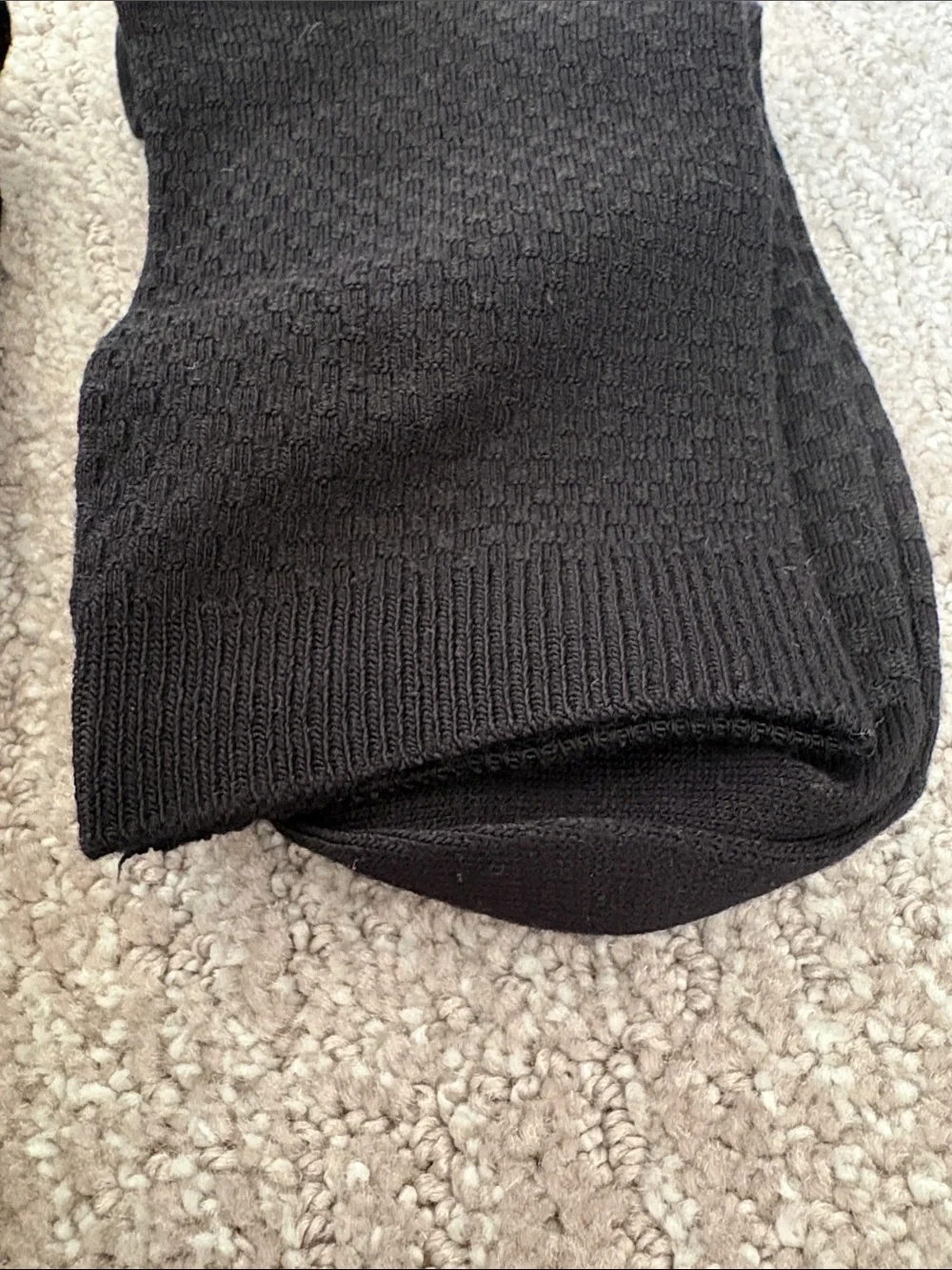 Men's Black Textured Crew Socks - Pack of 2